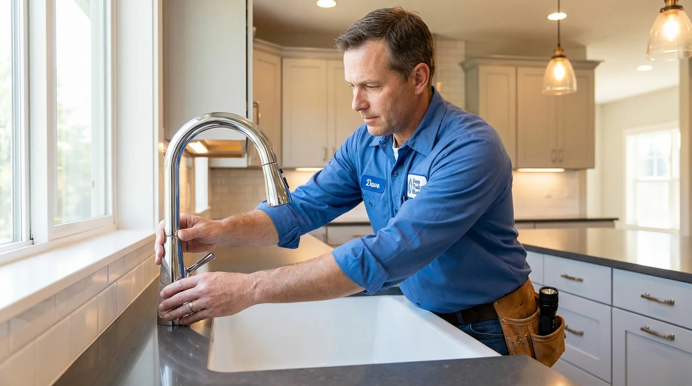 Kitchen faucet installation by Johns Plumbing LLC in Wampsville