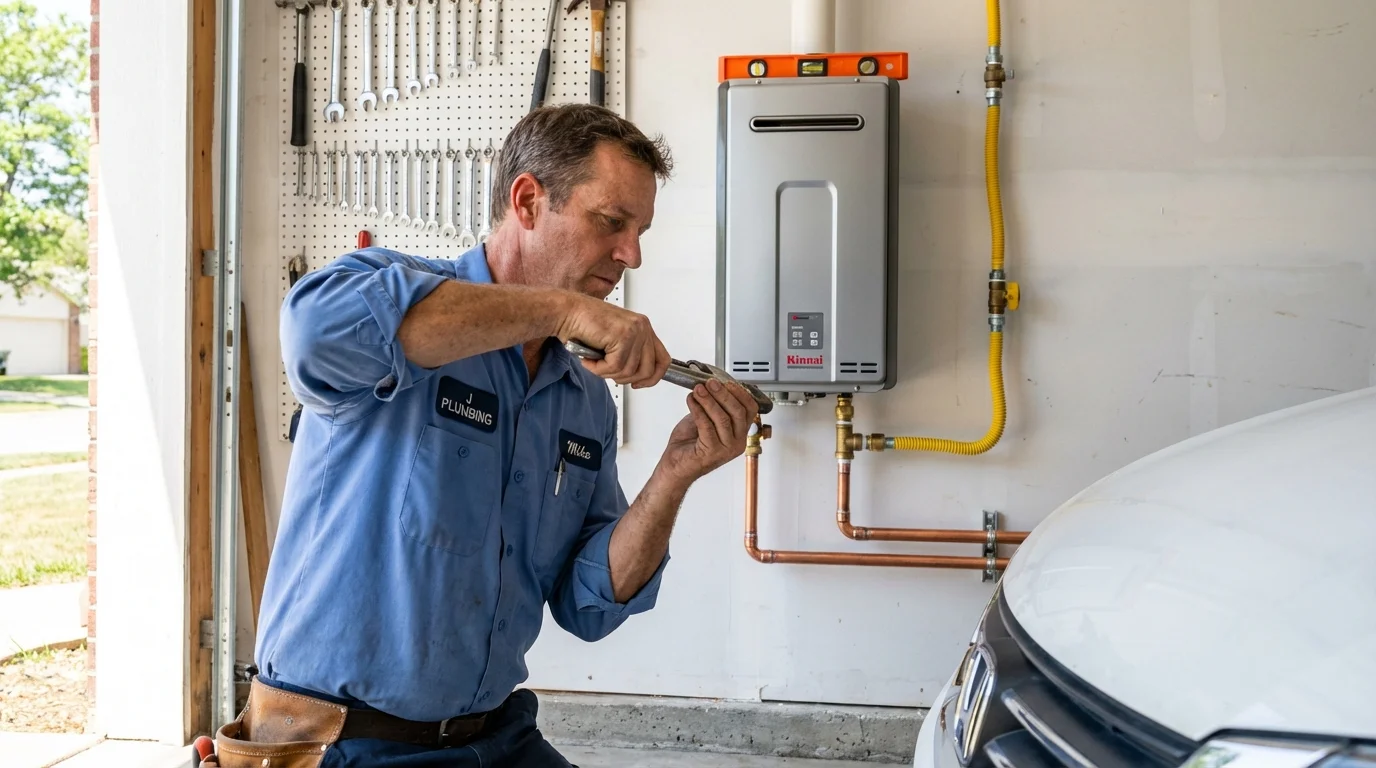 Tankless water heater installation by a Johns Plumbing LLC plumber in Wampsville